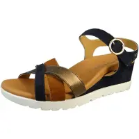Mephisto Sandalen met riem cognac / goudgeel / zwart