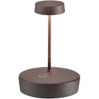Zafferano Swap mini pro: LED-tafellamp, Corten, oplaadbaar en dimbaar - 2200-2700-3000K, 2W, aluminium, IP65