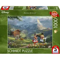 Schmidt Puzzel 1000 stukjes: Thomas Kinkade: Mickey en Minnie in de Alpen, Disney