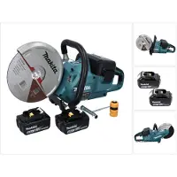 Makita DCE 090 G2X1 accu-doorslijpmachine 36 V (2x 18 V) 230 mm borstelloos + 2x accu 6,0 Ah - zonder lader