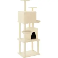 Syfax Kattenmeubel met sisal krabpalen 180 cm crèmekleurig