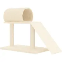 Syfax Kattenmeubel met tunnel en ladder 55,5 cm crèmekleurig
