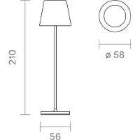 Sigor Nuindie pocket LED oplaadbare tafellamp, beige, IP54, dimbaar pocket,, crème / amber, Aluminium, Modern
