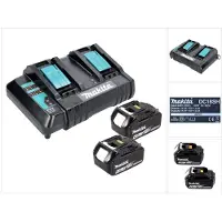 Makita Power Source Kit 18 V met 2x BL 1840 B 4.0 Ah accu ( 197265-4 ) + dubbele lader DC 18 SH