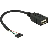 DeLOCK 84831 USB-kabel USB 2.0 USB-pinbus, USB-A bus 0.15 m Zwart