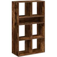 vidaXL Boekenkast 66x31x112 cm bewerkt hout gerookt eikenkleurig