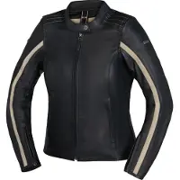 IXS Stripe dames motorjas, leer, zwart, maat 44
