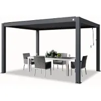 TOOLPORT Pergola 3x4 m, lamellendak, antraciet