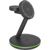 Icy Box 3 in 1 standaard met draadloze oplaadfunctie en meegeleverde voedingseenheid