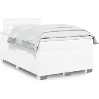 vidaXL Boxspring met matras kunstleer wit 120x200 cm