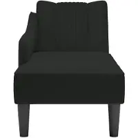 vidaXL Chaise longue met rechterarmleuning fluweel zwart