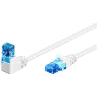 Goobay Netwerkkabel | Cat6a U/UTP | 0.25 meter (1x Haaks, Wit)