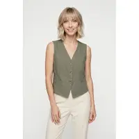 Vero Moda regular fit linnen gilet van mix van katoen en linnen model 'CAIA'
