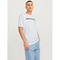 Jack & Jones Shirt 'JJECorp' cranberry / zwart / wit