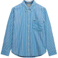 Superdry Blouse 'Poplin' blauw / wit