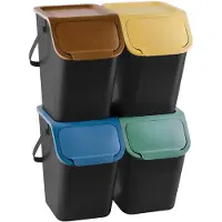 Practic Sada afvalbakken , voor sorteren, 4x25 liter, zwart, Bini 10100599