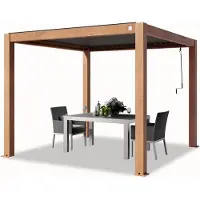 TOOLPORT Pergola 3x3 m, lamellendak, laklaag met houtoptiek
