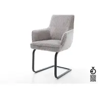 DELIFE Sledemodel Heira-Flex met armleuning koord zilver grijs sledemodel vlak zwart pocketveer kern