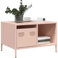 vidaXL Salontafel 68,5x50x43,5 cm koudgewalst staal roze