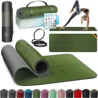 Kesser Yoga Mat Extra Dik 183x61cm - Turnmat TPE Fitnessmat Gewatteerd & Antislip Yogamat Trainingsmat voor Fitness Pilates & Gymnastiek - Groen