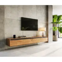 DELIFE Tv-meubel Stonegrace 240 cm acacia natuur 4 deuren zwevend