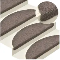 vidaXL Trapmatten Zelfklevend 30 stuks 65x21x4 cm Beige Halfrond Groot