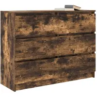 vidaXL Dressoir 100x35x76 cm bewerkt hout gerookt eikenkleurig