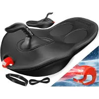 Kesser Bob Snow / Slede / Snowhoover / Bob Alpina Met LED Licht incl. Trekkoord Slee Slee Kinderslee Zip Bob Plastic Slee Stal voor Kinderen & Volwassenen Sneeuwsport Wintersport ZIPFEL Slee - Zwart
