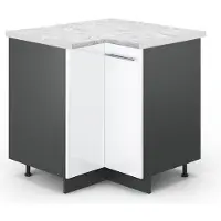Vicco Fame-Line Hoekkast – 80.5 cm, WB Marmer Wit Hoogglans