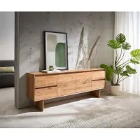 DELIFE TV-meubel Elandor acacia natuur 175 cm 2 deuren 4 lades houten pootjes