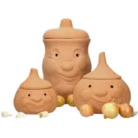 MamboCat 3-delige terracotta set knoflookpot Knut + uienpot Onni + aardappelpot Karl