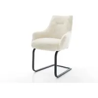 DELIFE Sledemodel Alja-Flex met armleuning pluchen crème-wit sledemodel vlak zwart pocketveer kern