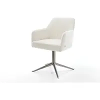DELIFE Draaistoel Greg-Flex bouclé zacht beige kruispoot grafiet 360° draaibaar rocker-functie pocketveer kern