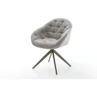 DELIFE Draaistoel Gaio-Flex zachte stof met structuur grijs kruisframe breed afwerking met titanium 360° draaibaar rocker-functie