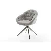DELIFE Draaistoel Gaio-Flex zachte stof met structuur grijs kruisframe breed grafiet 360° draaibaar rocker-functie