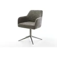 DELIFE Draaistoel Greg-Flex bouclé zacht mud kruispoot grafiet 360° draaibaar rocker-functie pocketveer kern