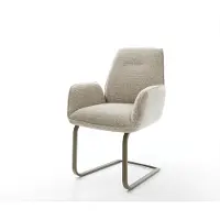 DELIFE Sledemodel Zoa-Flex geweven stof beige sledemodel vlak afwerking met titanium pocketveer kern