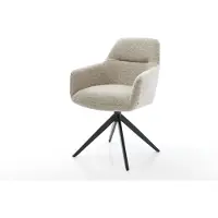 DELIFE Draaistoel Pejo-Flex geweven stof beige kruisframe breed zwart 360° draaibaar rocker-functie pocketveer kern
