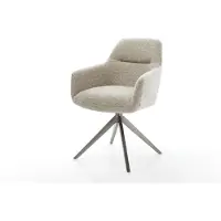 DELIFE Draaistoel Pejo-Flex geweven stof beige kruisframe breed grafiet 360° draaibaar rocker-functie pocketveer kern