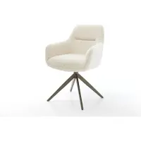 DELIFE Draaistoel Pejo-Flex teddy beige kruisframe breed afwerking met titanium 360° draaibaar rocker-functie pocketveer kern