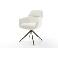 DELIFE Draaistoel Pejo-Flex bouclé zacht beige kruisframe breed afwerking met titanium 360° draaibaar rocker-functie pocketveer kern