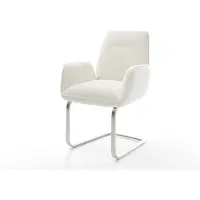 DELIFE Sledemodel Zoa-Flex bouclé zacht beige sledemodel vlak roestvrij staal pocketveer kern