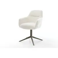 DELIFE Draaistoel Pejo-Flex bouclé zacht beige kruispoot afwerking met titanium 360° draaibaar rocker-functie pocketveer kern