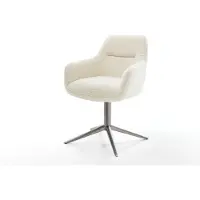 DELIFE Draaistoel Pejo-Flex teddy beige kruispoot grafiet 360° draaibaar rocker-functie pocketveer kern