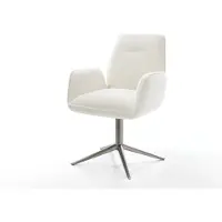 DELIFE Draaistoel Zoa-Flex bouclé zacht beige kruispoot grafiet 360° draaibaar rocker-functie pocketveer kern