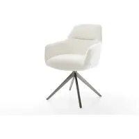 DELIFE Draaistoel Pejo-Flex bouclé zacht beige kruisframe breed grafiet 360° draaibaar rocker-functie pocketveer kern