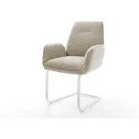DELIFE Sledemodel Zoa-Flex geweven stof beige sledemodel vlak wit pocketveer kern