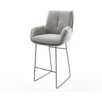 DELIFE Barstoel Clea-Flex structuurstof zacht grijs metalen sledepootframe pocketvering