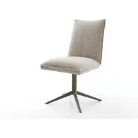 DELIFE Draaistoel Lelio-Flex geweven stof beige kruispoot afwerking met titanium 360° draaibaar rocker-functie pocketveer kern