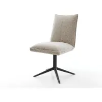 DELIFE Draaistoel Lelio-Flex geweven stof beige kruispoot zwart 360° draaibaar rocker-functie pocketveer kern